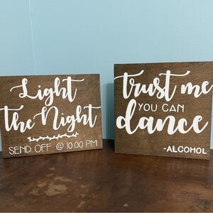 (2) Handmade, Hand Painted Wedding Signs